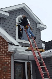 Arch window install in January