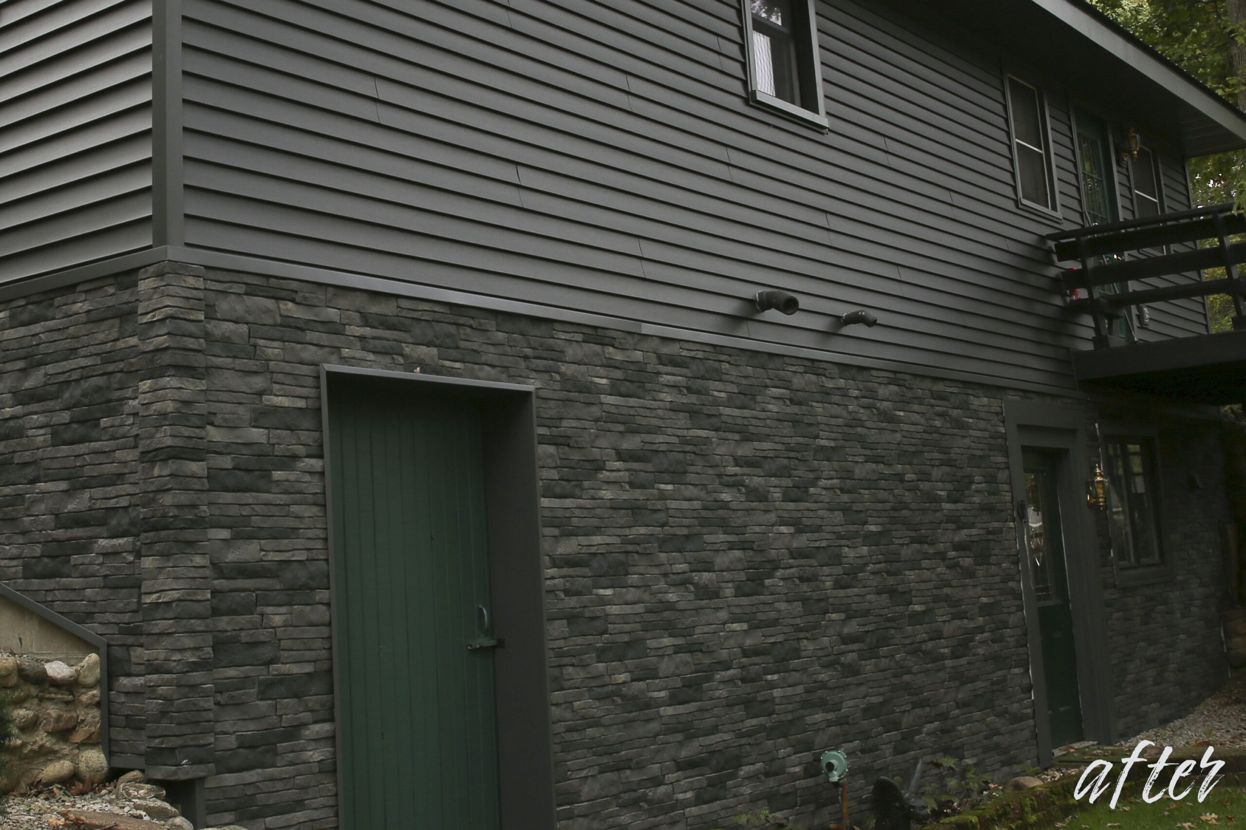 stacked stone wall