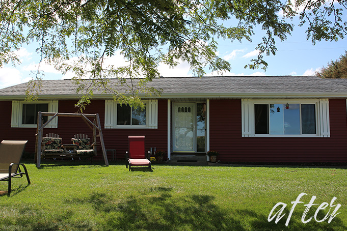 Before & After Red Siding with White Trim Makes a Statement